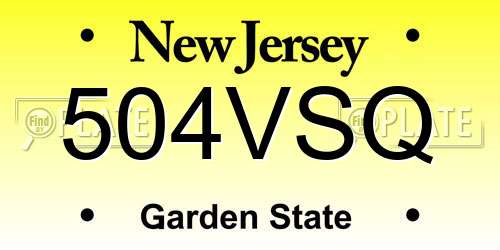 504VSQ New Jersey License Plate
