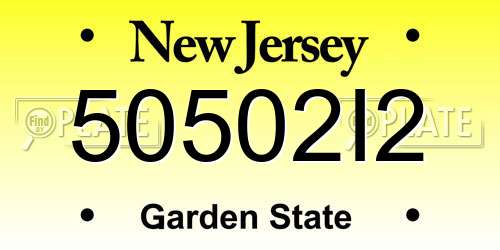 50502I2 New Jersey License Plate