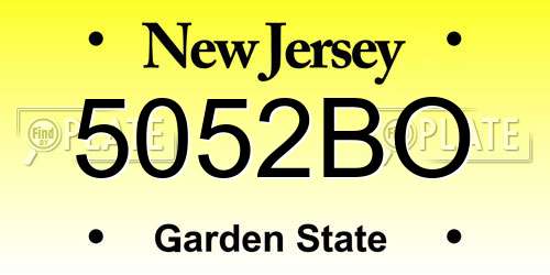 5052BO New Jersey License Plate