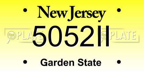 5052II New Jersey License Plate