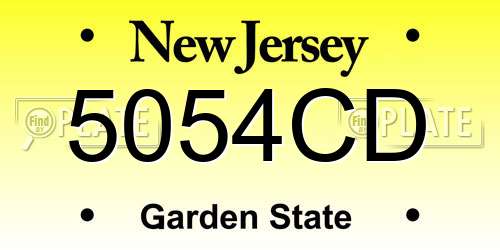 5054CD New Jersey License Plate
