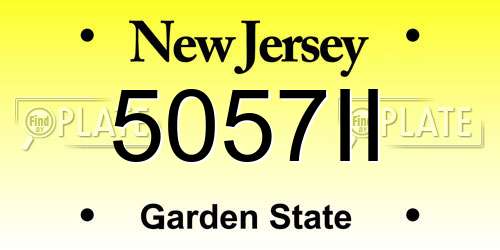 5057II New Jersey License Plate