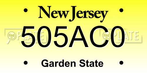 505AC0 New Jersey License Plate