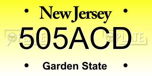 505ACD New Jersey License Plate