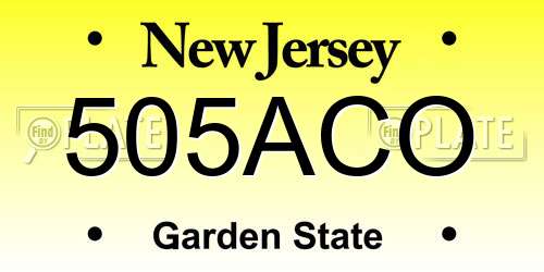 505ACO New Jersey License Plate