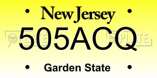 505ACQ New Jersey License Plate