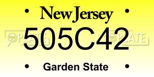 505C42 New Jersey License Plate