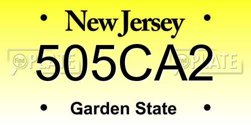 505CA2 New Jersey License Plate