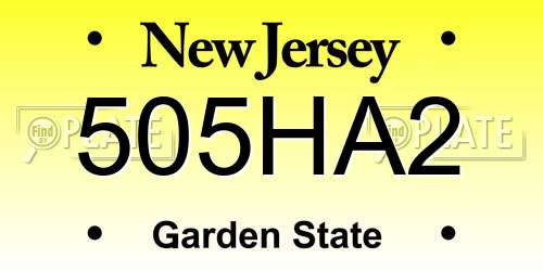 505HA2 New Jersey License Plate