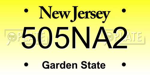 505NA2 New Jersey License Plate