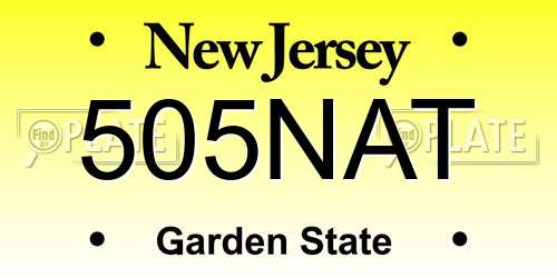 505NAT New Jersey License Plate