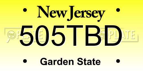505TBD New Jersey License Plate