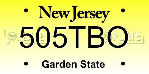 505TBO New Jersey License Plate