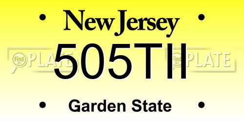 505TII New Jersey License Plate
