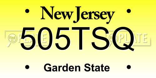 505TSQ New Jersey License Plate