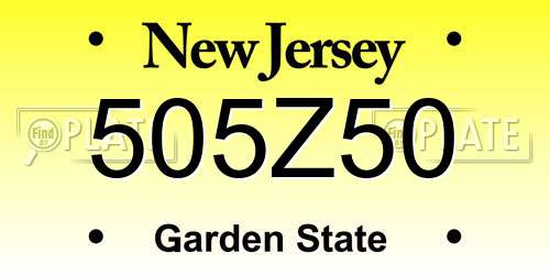 505Z50 New Jersey License Plate