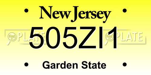 505ZI1 New Jersey License Plate
