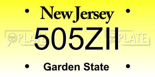 505ZII New Jersey License Plate