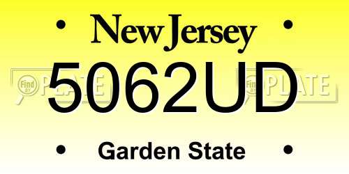 5062UD New Jersey License Plate