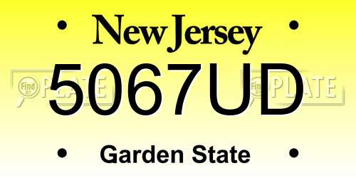 5067UD New Jersey License Plate
