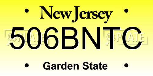 506BNTC New Jersey License Plate