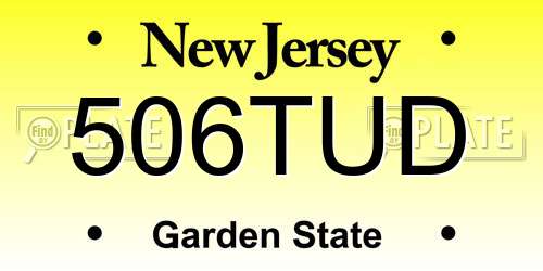 506TUD New Jersey License Plate