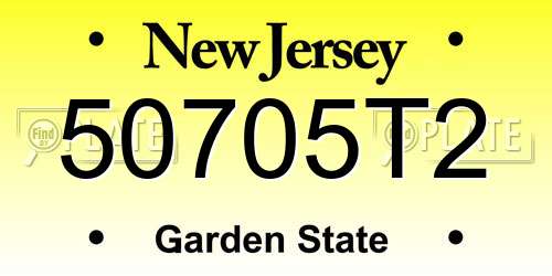 50705T2 New Jersey License Plate