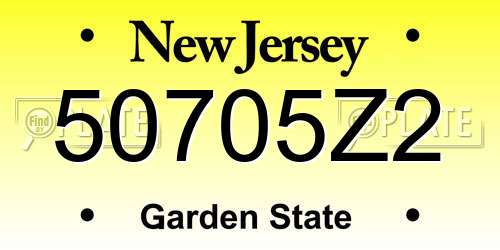50705Z2 New Jersey License Plate