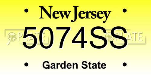 5074SS New Jersey License Plate