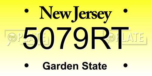 5079RT New Jersey License Plate
