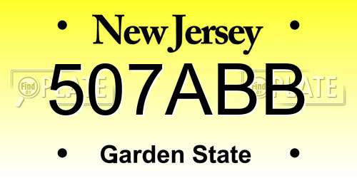 507ABB New Jersey License Plate