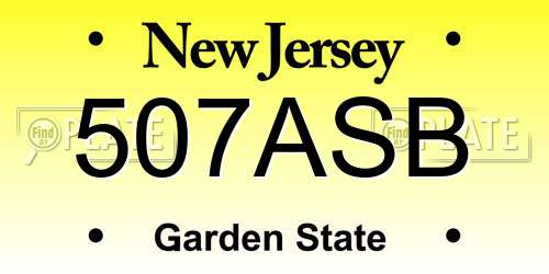 507ASB New Jersey License Plate