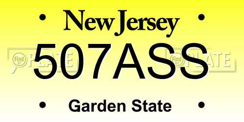 507ASS New Jersey License Plate