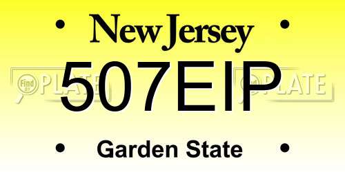 507EIP New Jersey License Plate