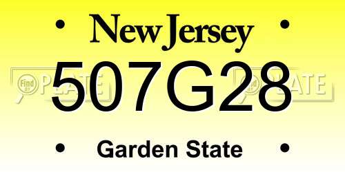 507G28 New Jersey License Plate