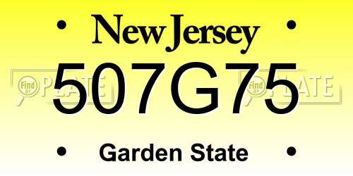 507G75 New Jersey License Plate