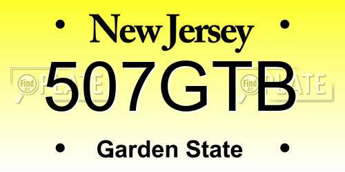 507GTB New Jersey License Plate