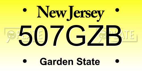 507GZB New Jersey License Plate