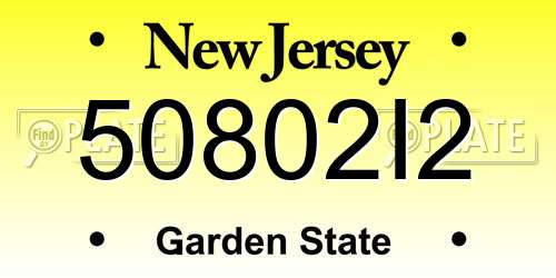50802I2 New Jersey License Plate