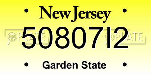 50807I2 New Jersey License Plate