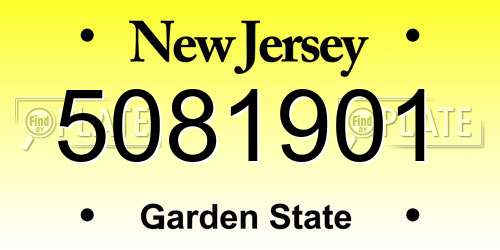 5081901 New Jersey License Plate