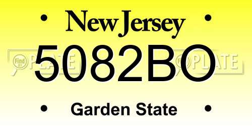 5082BO New Jersey License Plate
