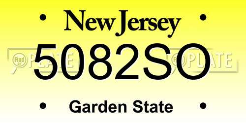 5082SO New Jersey License Plate