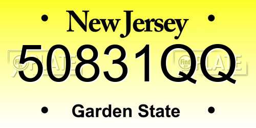 50831QQ New Jersey License Plate