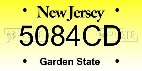 5084CD New Jersey License Plate