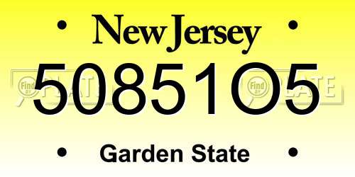 50851O5 New Jersey License Plate