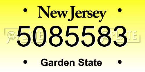 5085583 New Jersey License Plate
