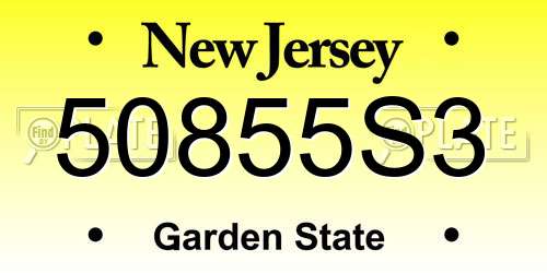 50855S3 New Jersey License Plate