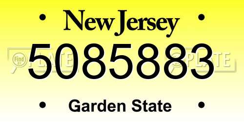 5085883 New Jersey License Plate