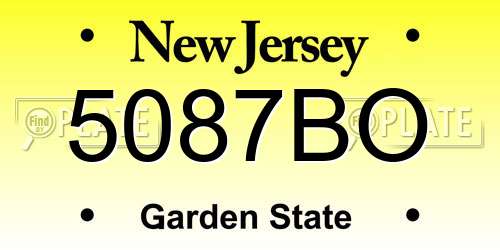 5087BO New Jersey License Plate